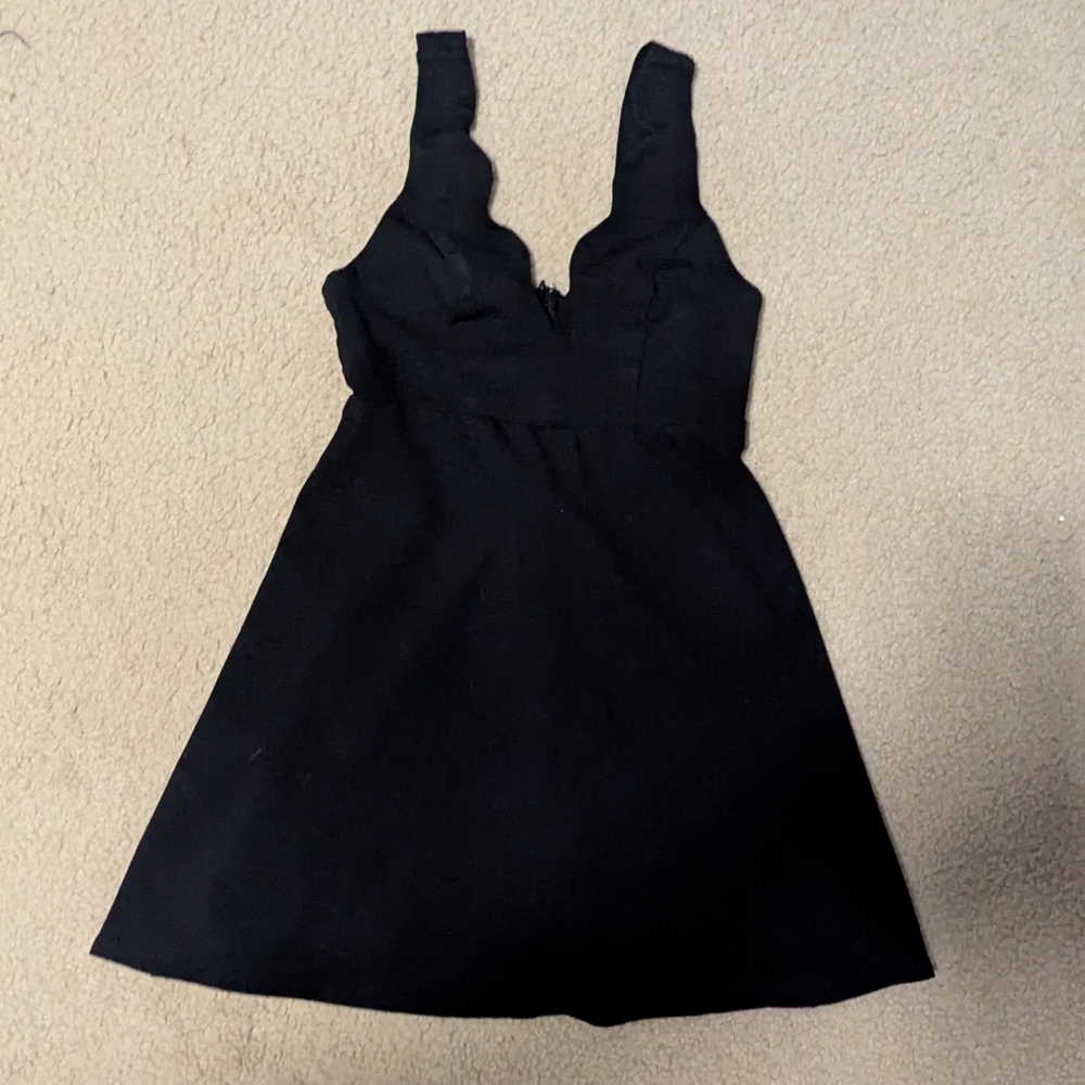 Little Black Dress With Scalloped Neckline